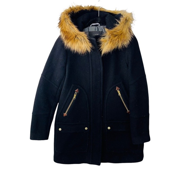 J. Crew Chateau Italian Wool Stadium Cloth Parka Coat - Picture 3 of 7